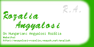 rozalia angyalosi business card